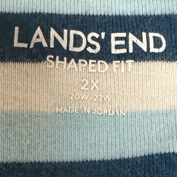 Lands End Cotton T Size 2x Blue/white striped - Picture 3 of 3